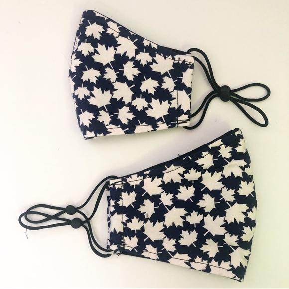 NavyBlue Maple Leaf Canada Face Mask (kids/adults) - Picture 2 of 4
